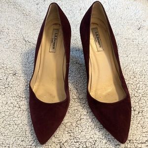Suede pumps burgundy